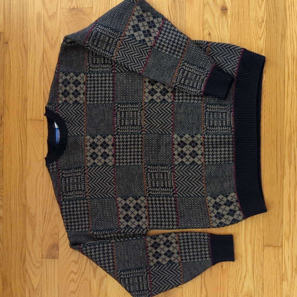 Pendleton Wool Patterned Crew Neck Sweater - image 1